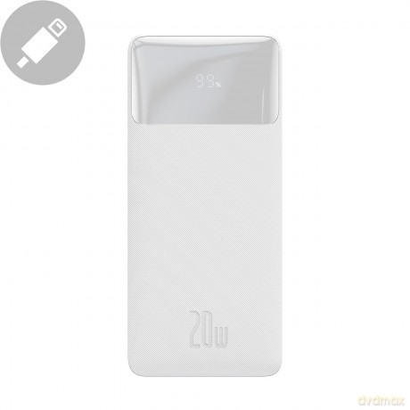 Baseus Bipow powerbank z szybkim ładowaniem 30000mAh 20W biały (Overseas Edition) + kabel USB-A - Micro USB 0.25m biały (PPBD050402)