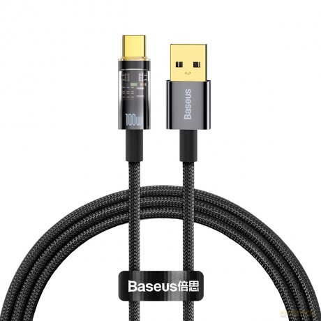 Baseus Explorer Series kabel przewód USB - USB Typ C 100W 1 m czarny (CATS000201)
