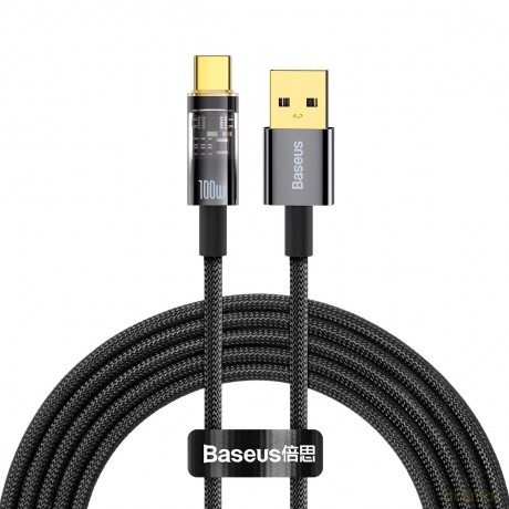 Baseus Explorer Series kabel przewód USB - USB Typ C 100W 2m czarny (CATS000301)