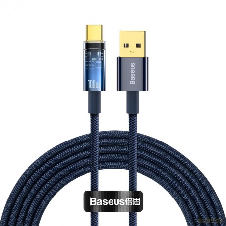 Baseus Explorer Series kabel przewód USB - USB Typ C 100W 2m niebieski (CATS000303)