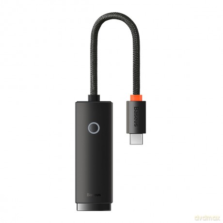 Baseus Lite Series adapter USB Typ C - RJ45 gniazdo LAN 100Mbps czarny (WKQX000201)