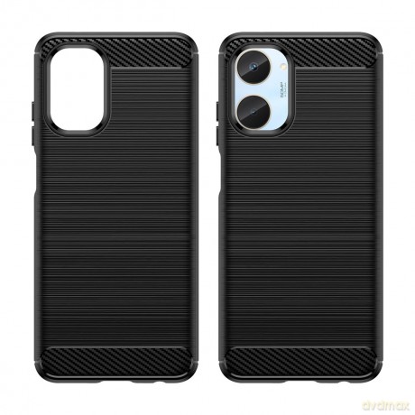Carbon Case etui do Realme 10 elastyczny silikonowy karbonowy pokrowiec czarne