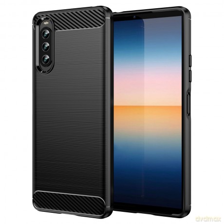 Carbon Case etui Sony Xperia 10 IV elastyczny silikonowy karbonowy pokrowiec czarne