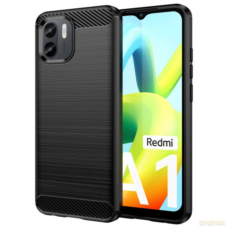 Carbon Case etui Xiaomi Redmi A1 elastyczny silikonowy karbonowy pokrowiec czarne