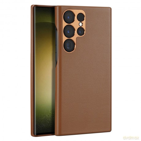 Dux Ducis Grit etui Samsung Galaxy S23 Ultra elegancki pokrowiec ze sztucznej skóry MagSafe brązowe