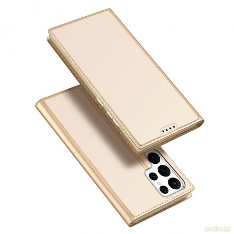 Dux Ducis Skin Pro etui Samsung Galaxy S23 Ultra pokrowiec z klapką portfel na kartę podstawka złote