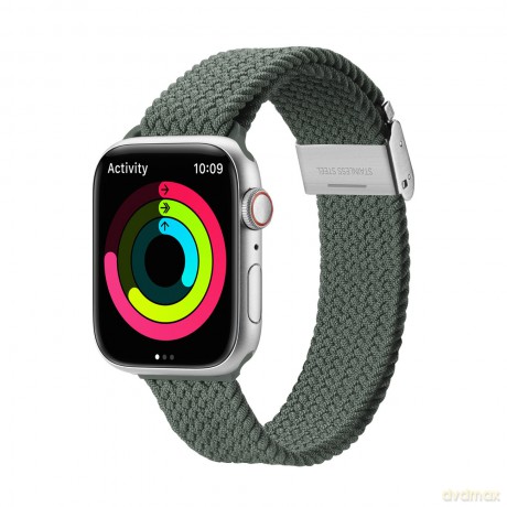 Dux Ducis Strap (Mixture II Version) pasek Apple Watch SE, 8, 7, 6, 5, 4, 3, 2, 1 (41, 40, 38 mm) pleciona opaska bransoleta oliwkowozielony