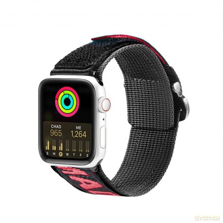 Dux Ducis Strap (Outdoor Version) pasek Apple Watch Ultra, SE, 8, 7, 6, 5, 4, 3, 2, 1 (49, 45, 44, 42 mm) nylonowa opaska bransoleta czarno-czerwony