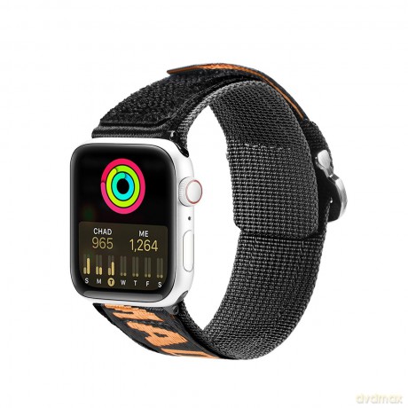 Dux Ducis Strap (Outdoor Version) pasek Apple Watch Ultra, SE, 8, 7, 6, 5, 4, 3, 2, 1 (49, 45, 44, 42 mm) nylonowa opaska bransoleta czarno-pomarańczowy