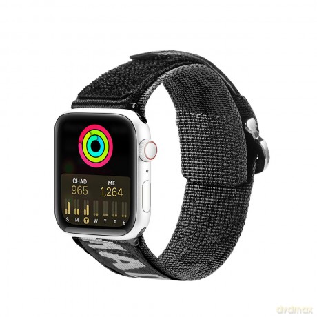 Dux Ducis Strap (Outdoor Version) pasek Apple Watch Ultra, SE, 8, 7, 6, 5, 4, 3, 2, 1 (49, 45, 44, 42 mm) nylonowa opaska bransoleta czarno-srebrny