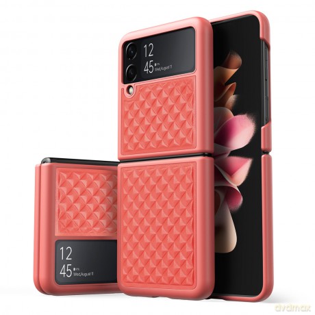 Dux Ducis Venice skórzane etui do Samsung Galaxy Z Flip 3 pokrowiec z naturalnej skóry czerwony