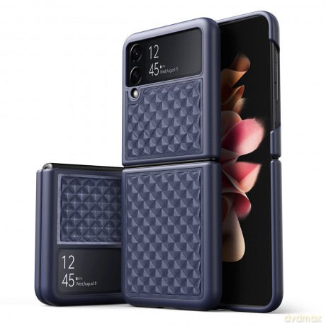 Dux Ducis Venice skórzane etui do Samsung Galaxy Z Flip 3 pokrowiec z naturalnej skóry niebieski