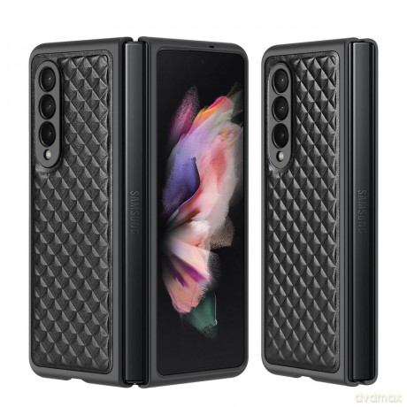 Dux Ducis Venice skórzane etui do Samsung Galaxy Z Fold 3 pokrowiec z naturalnej skóry czarny