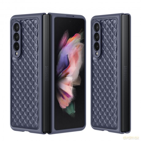 Dux Ducis Venice skórzane etui do Samsung Galaxy Z Fold 3 pokrowiec z naturalnej skóry niebieski