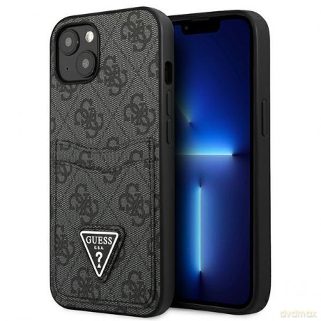 Guess GUHCP13MP4TPK iPhone 13 6,1" czarny/black hardcase 4G Triangle Logo Cardslot