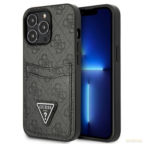 Guess GUHCP13XP4TPK iPhone 13 Pro Max 6,7" czarny/black hardcase 4G Triangle Logo Cardslot