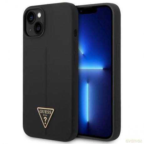 Guess GUHCP14SSLTGK iPhone 14 6,1" czarny/black hardcase Silicone Triangle