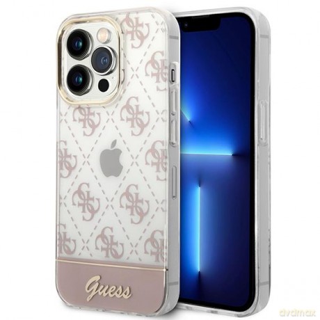 Guess GUHCP14XHG4MHP iPhone 14 Pro Max 6,7" różowy/pink hardcase 4G Pattern Script