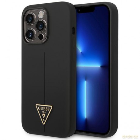 Guess GUHCP14XSLTGK iPhone 14 Pro Max 6,7" czarny/black hardcase Silicone Triangle