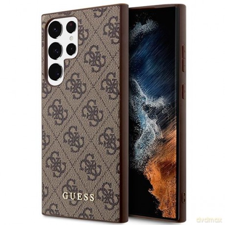 Guess GUHCS23LG4GFBR S23 Ultra S918 brązowy/brown hard case 4G Metal Gold Logo