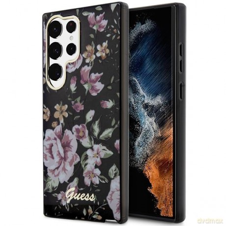 Guess GUHCS23LHCFWSK S23 Ultra S918 czarny/black hardcase Flower Collection