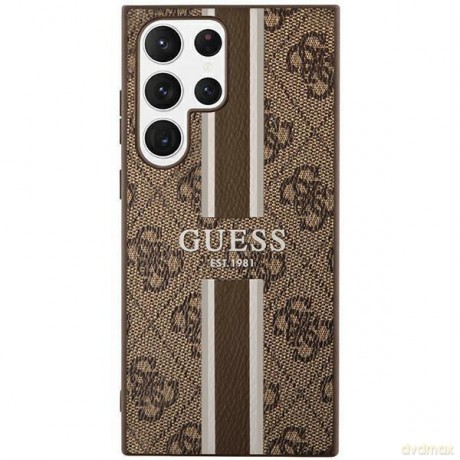Guess GUHCS23LP4RPSW S23 Ultra S918 brązowy/brown hardcase 4G Printed Stripe