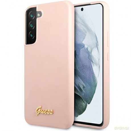 Guess GUHCS23SLSLMGPP S23 S911 różowy/pink hardcase Silicone Script Metal Logo