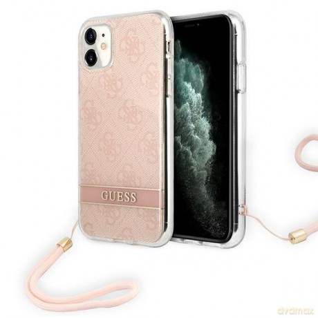 Guess GUOHCN61H4STP iPhone 11 różowy/pink hardcase 4G Print Strap
