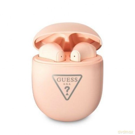 Guess słuchawki Bluetooth GUTWST82TRP TWS + stacja dokująca różowy/pink Triangle Logo