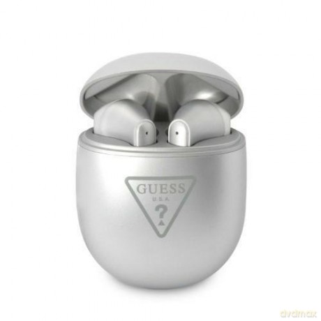 Guess słuchawki Bluetooth GUTWST82TRS TWS + stacja dokująca srebrny/silver Triangle Logo