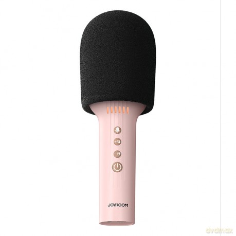 Joyroom mikrofon bezprzewodowy do karaoke z głośnikiem Bluetooth 5.0 1200mAh różowy (JR-MC5 Pink)