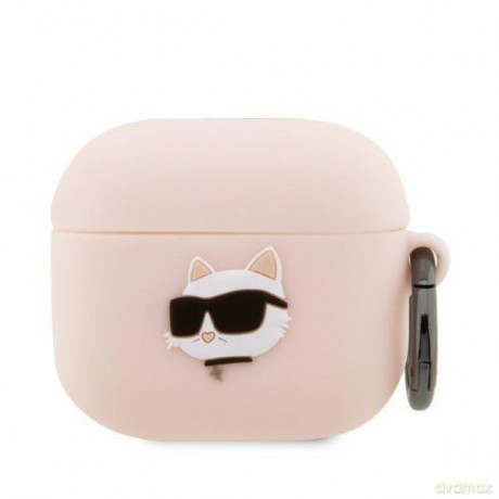 Karl Lagerfeld KLA3RUNCHP AirPods 3 cover różowy/pink Silicone Choupette Head 3D