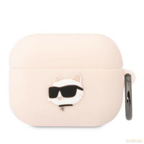 Karl Lagerfeld KLAPRUNCHP AirPods Pro cover różowy/pink Silicone Choupette Head 3D