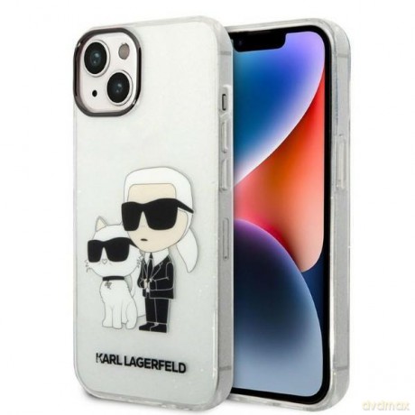 Karl Lagerfeld KLHCP14SHNKCTGT iPhone 14 6,1" transparent hardcase Glitter Karl&Choupette