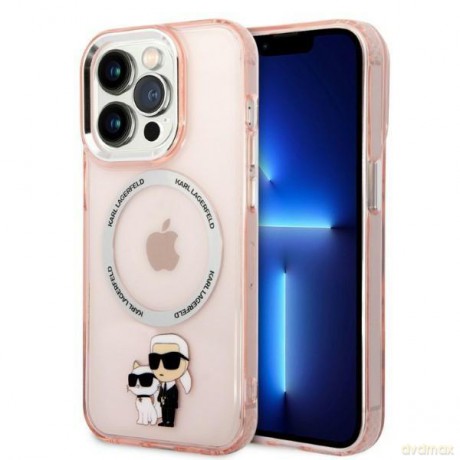 Karl Lagerfeld KLHMP14LHNKCIP iPhone 14 Pro 6,1" hardcase różowy/pink Iconic Karl&Choupette Magsafe