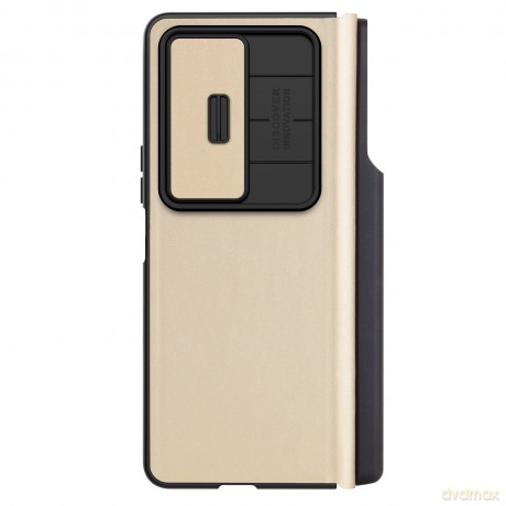 Nillkin Qin Leather Pro Case etui Samsung Galaxy Z Fold 4 pokrowiec osłoną na aparat i miejscem na rysik złote