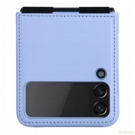 Nillkin Qin Vegan Leather Case etui Samsung Galaxy Z Flip 4 pokrowiec z ekologicznej skóry podstawka fioletowe