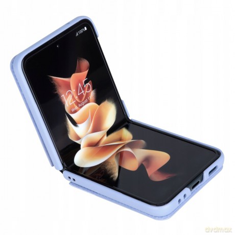 Nillkin Qin Vegan Leather Case etui Samsung Galaxy Z Flip 4 pokrowiec z ekologicznej skóry podstawka fioletowe