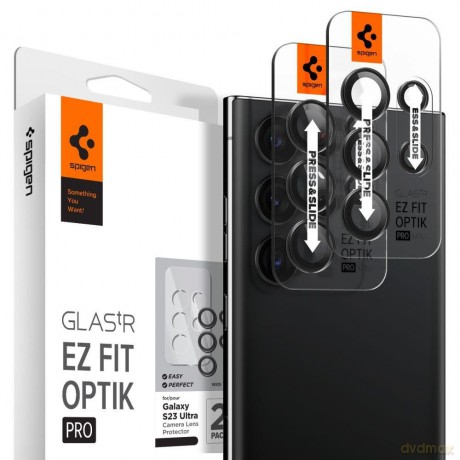 Osłona Aparatu Spigen Optik.Tr "Ez Fit" Camera Protector 2-Pack Galaxy S23 Ultra Black