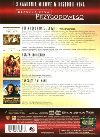 Klasyka - Odkryj na nowo 2: Ostatni Mohikanin / Robin Hood / Tańczący z wilkami [BOX] [4DVD]
