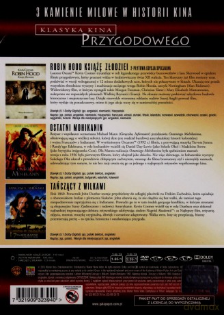 Klasyka - Odkryj na nowo 2: Ostatni Mohikanin / Robin Hood / Tańczący z wilkami [BOX] [4DVD]