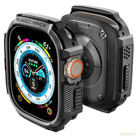 Spigen Rugged Armor Apple Watch Ultra (49 Mm) Matte Black