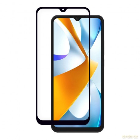 Szkło hartowane Xiaomi Poco C40 9H na cały ekran z czarną ramką
