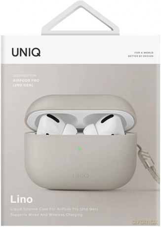 UNIQ etui Lino AirPods Pro 2 gen Silicone beżowy/beige ivory