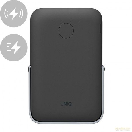 UNIQ Powerbank Hoveo 5000mAh USB-C 20W PD Fast charge Wireless Magnetic szary/charcoal grey