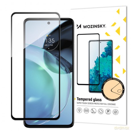 Wozinsky Full Glue Tempered Glass szkło hartowane Motorola Moto G72 9H na cały ekran z czarną ramką