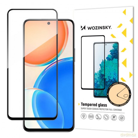 Wozinsky super wytrzymałe szkło hartowane Full Glue na cały ekran z ramką Case Friendly Honor X8 czarny