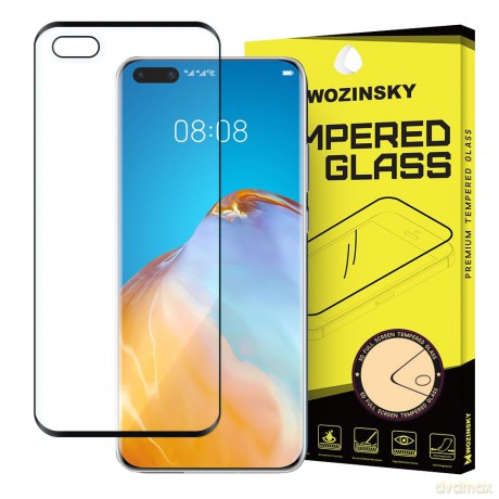Wozinsky super wytrzymałe szkło hartowane Full Glue na cały ekran z ramką Case Friendly Huawei P40 czarny