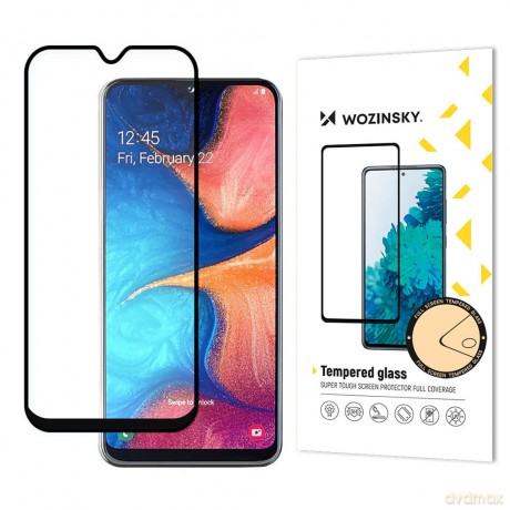 Wozinsky super wytrzymałe szkło hartowane Full Glue na cały ekran z ramką Case Friendly Samsung Galaxy A20e czarny