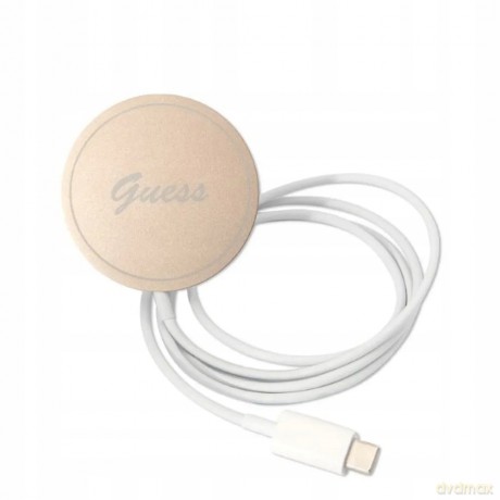 Zestaw Guess GUBPP14XH4EACSP Case+ Charger iPhone 14 Pro Max 6,7" różowy/pink hard case 4G Print MagSafe